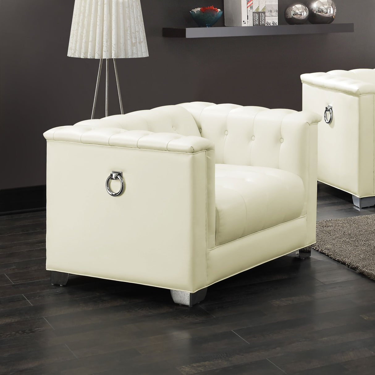 Chair - Chaviano Tufted Upholstered Chair Pearl White