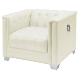 Chair - Chaviano Tufted Upholstered Chair Pearl White