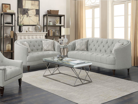 Avonlea Upholstered Tufted Living Room Set Grey - 505641 - S2 - image - 1