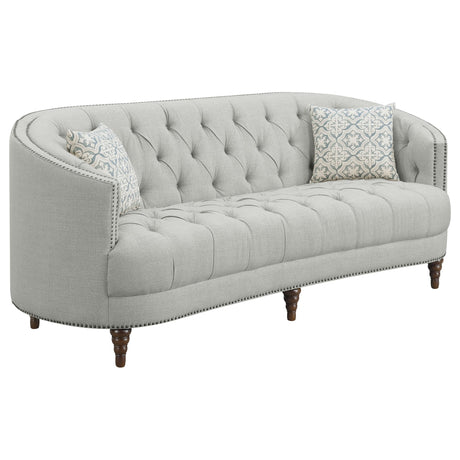 Avonlea Upholstered Tufted Living Room Set Grey - 505641 - S2 - image - 2