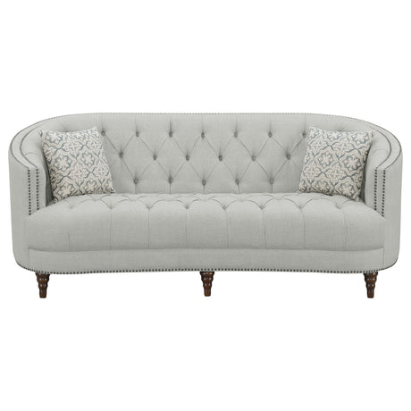 Avonlea Upholstered Tufted Living Room Set Grey - 505641 - S2 - image - 3