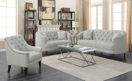 Avonlea Upholstered Tufted Living Room Set Grey | Coaster | Home Elegance USA