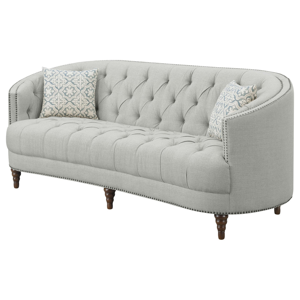 Avonlea Sloped Arm Upholstered Sofa Trim Grey | Coaster - 505641 - Home Elegance USA - 4