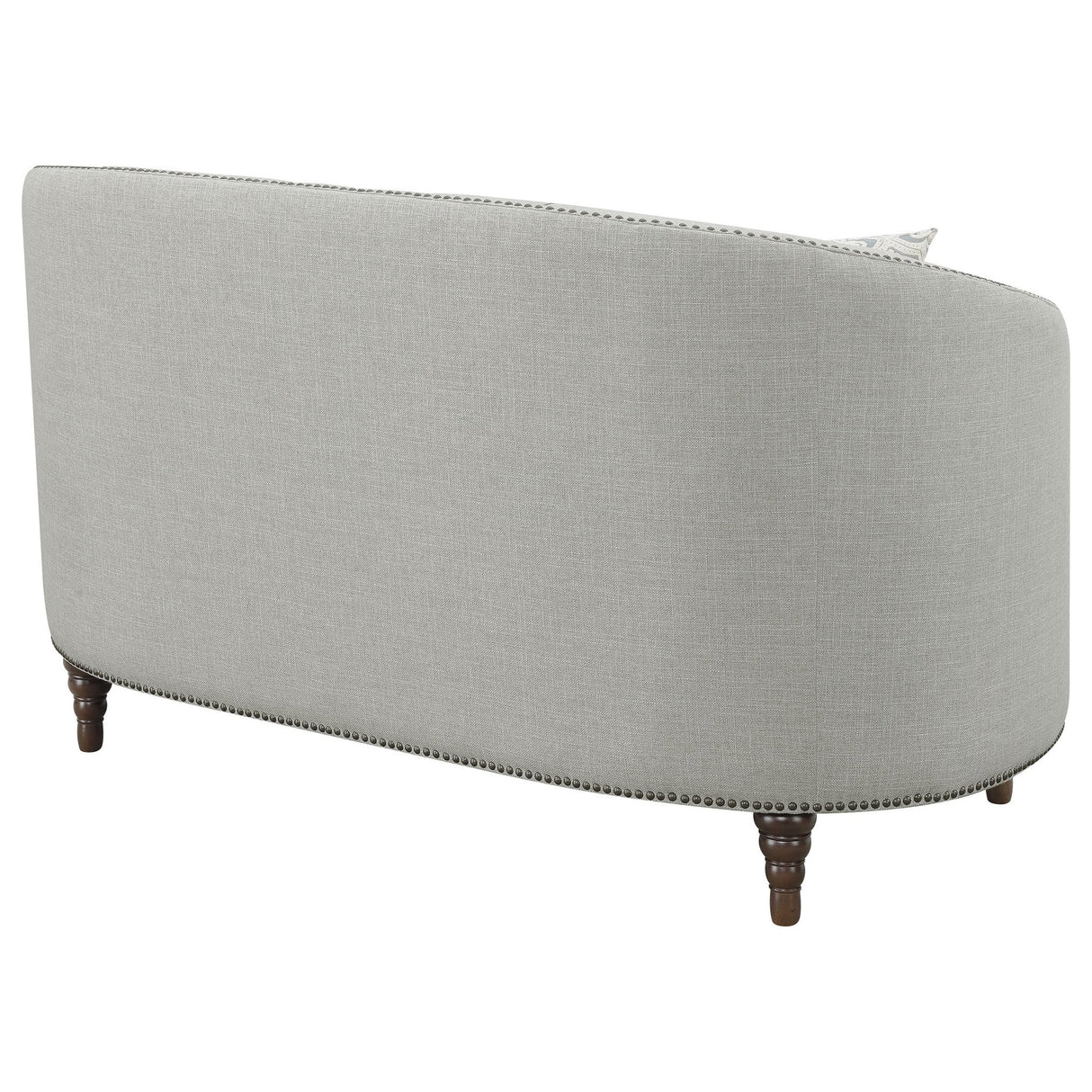 Avonlea Sloped Arm Upholstered Loveseat Trim Grey | Coaster | Home Elegance USA