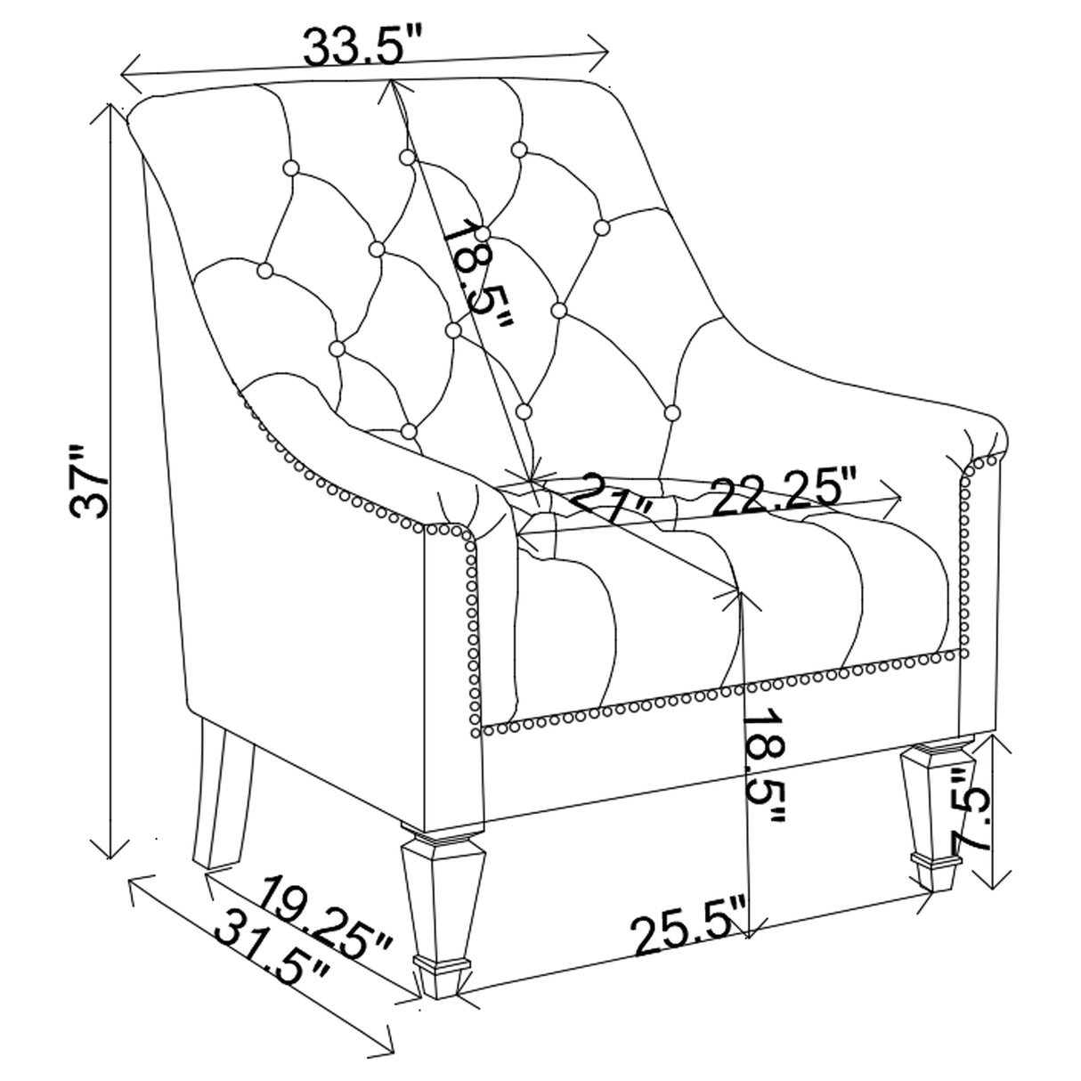 Chair - Avonlea Sloped Arm Upholstered Chair Grey