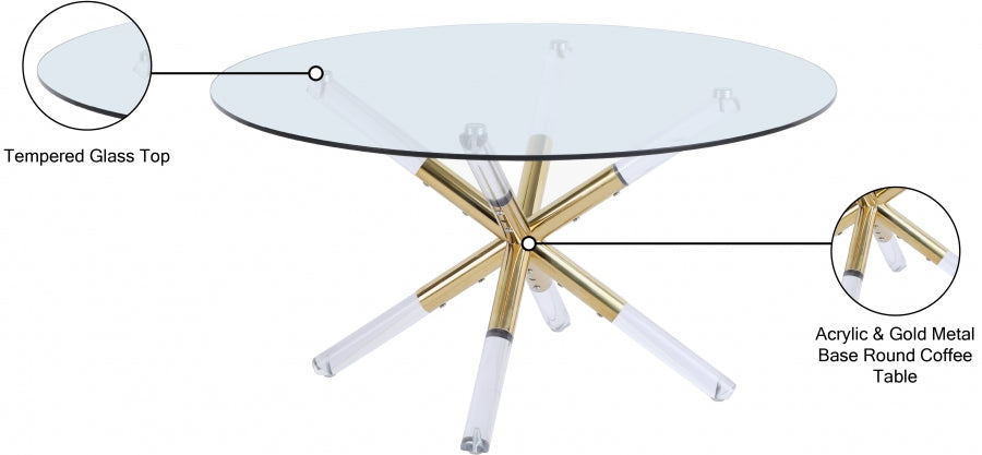 Mercury 3 Piece Occasional Table Set In Acrylic-Gold - 284-3Set | Meridian - sold by Home Elegance USA