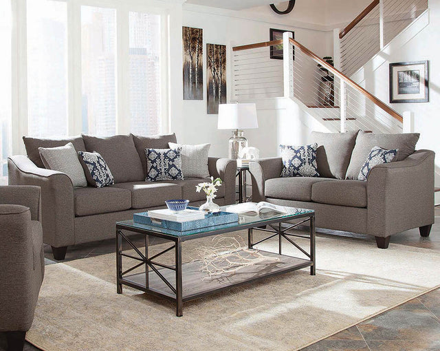 Salizar Upholstered Flared Arm Living Room Set Grey - 506021 - S2 - image - 1