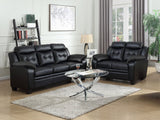 Finley Upholstered Pillow Top Arm Living Room Set Black - 506551 - S2 - image - 1