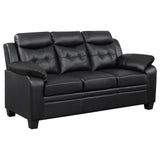 Finley Upholstered Pillow Top Arm Living Room Set Black - 506551 - S2 - image - 2