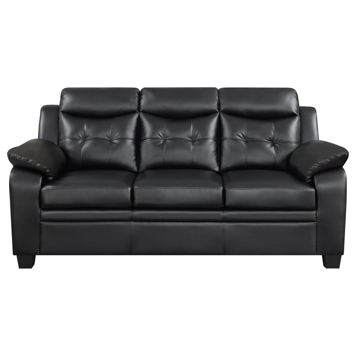 Finley Upholstered Pillow Top Arm Living Room Set Black - 506551 - S2 - image - 3