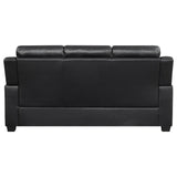 Finley Upholstered Pillow Top Arm Living Room Set Black | Coaster | Home Elegance USA