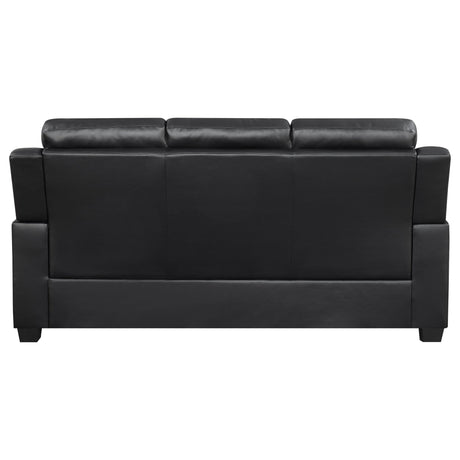 Finley Upholstered Pillow Top Arm Living Room Set Black - 506551 - S2 - image - 4