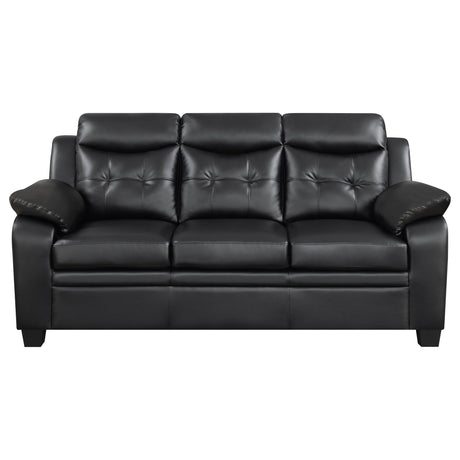 Finley Upholstered Pillow Top Arm Living Room Set Black - 506551 - S3 - image - 3