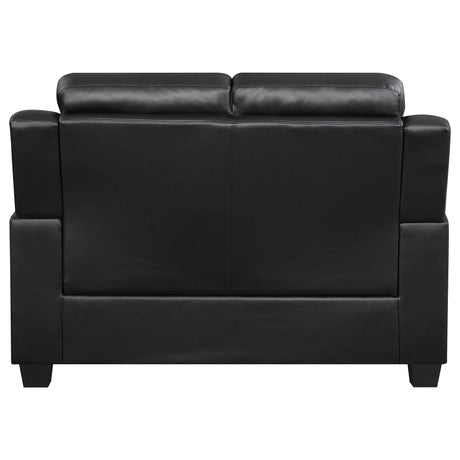 Finley Upholstered Pillow Top Arm Living Room Set Black - 506551 - S3 - image - 8