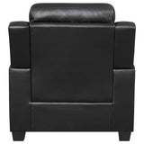 Finley Upholstered Pillow Top Arm Living Room Set Black | Coaster | Home Elegance USA