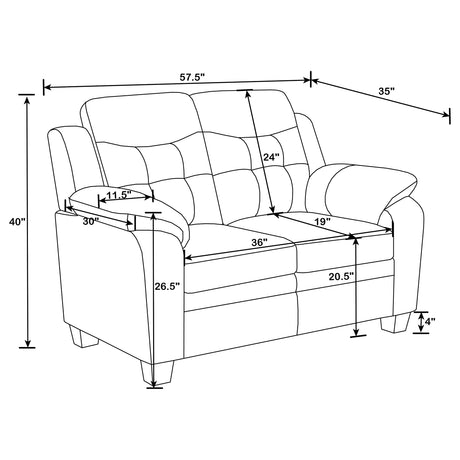 Loveseat - Finley Tufted Upholstered Loveseat Black