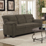 Sofa - Clementine Upholstered Sofa with Nailhead Trim Brown