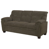 Sofa - Clementine Upholstered Sofa with Nailhead Trim Brown