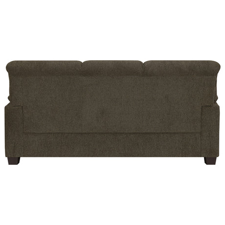 Sofa - Clementine Upholstered Sofa with Nailhead Trim Brown