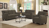 Sofa - Clementine Upholstered Sofa with Nailhead Trim Brown