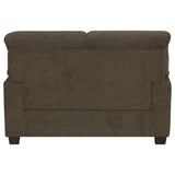 Loveseat - Clementine Upholstered Loveseat with Nailhead Trim Brown