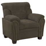 Chair - Clementine Upholstered Chair with Nailhead Trim Brown