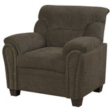 Chair - Clementine Upholstered Chair with Nailhead Trim Brown