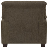 Chair - Clementine Upholstered Chair with Nailhead Trim Brown