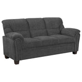 Sofa - Clementine Upholstered Sofa with Nailhead Trim Grey