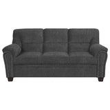 Sofa - Clementine Upholstered Sofa with Nailhead Trim Grey