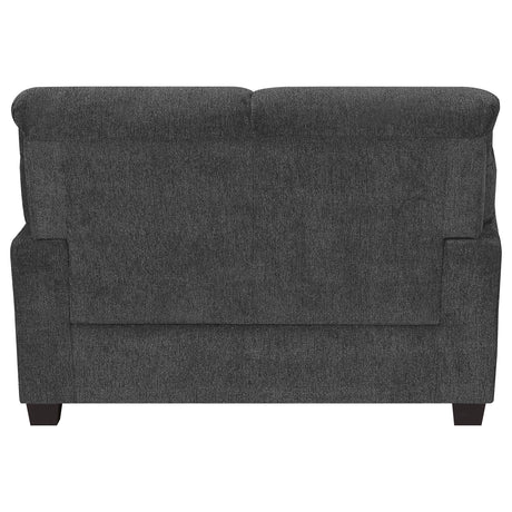 Loveseat - Clementine Upholstered Loveseat with Nailhead Trim Grey