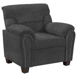 Chair - Clementine Upholstered Chair with Nailhead Trim Grey