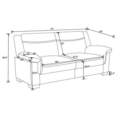 Arabella Upholstered Pillow Top Arm Living Room Set Grey - 506591 - S2 - image - 6