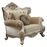 Bently Chair W/2 Pillows(Same Lv01581) 50662 Fabric & Champagne Finish | Acme - 50662 - Home Elegance USA - 1