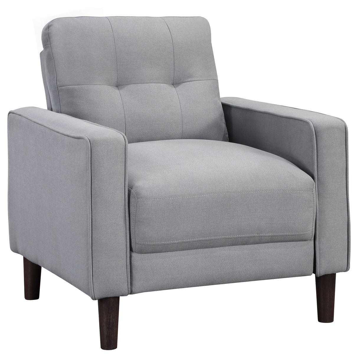 Chair - Bowen Upholstered Track Arms Tufted Chair Grey