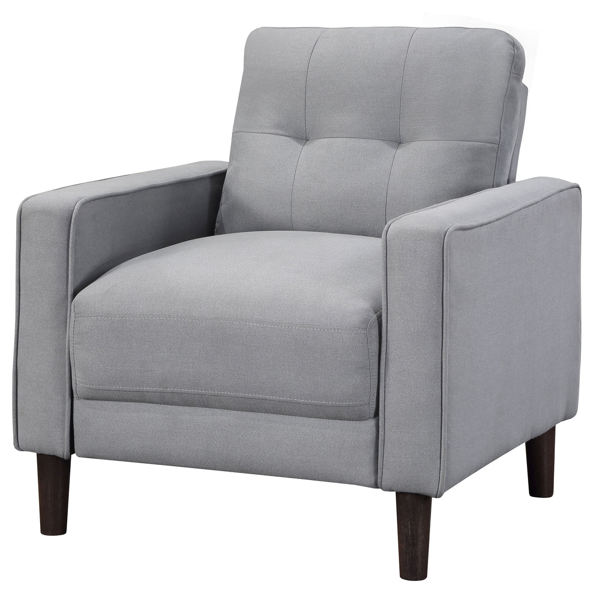 Chair - Bowen Upholstered Track Arms Tufted Chair Grey