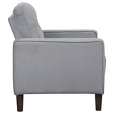 Chair - Bowen Upholstered Track Arms Tufted Chair Grey