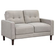 Loveseat  - Bowen Upholstered Track Arms Tufted Loveseat Beige