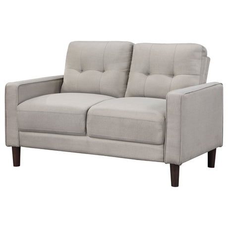 Loveseat  - Bowen Upholstered Track Arms Tufted Loveseat Beige