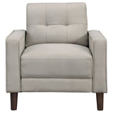 Chair - Bowen Upholstered Track Arms Tufted Chair Beige