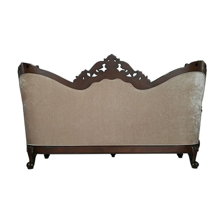 Devayne Sofa W/6 Pillows(Same Lv01582) 50685 Pattern Fabric & Dark Walnut Finish | Acme - 50685 - Home Elegance USA - 3