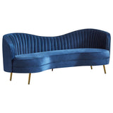 Sofa - Sophia Upholstered Camel Back Sofa Blue