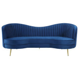 Sofa - Sophia Upholstered Camel Back Sofa Blue