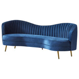 Sofa - Sophia Upholstered Camel Back Sofa Blue