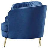 Sofa - Sophia Upholstered Camel Back Sofa Blue