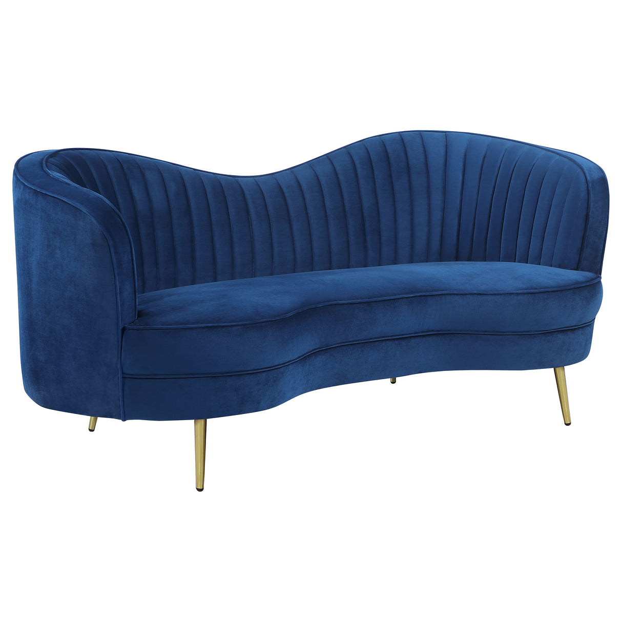 Loveseat - Sophia Upholstered Camel Back Loveseat Blue