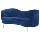 Loveseat - Sophia Upholstered Camel Back Loveseat Blue