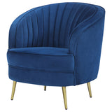Chair - Sophia Upholstered Vertical Channel Tufted Chair Blue