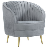 Chair - Sophia Upholstered Chair Grey and Gold