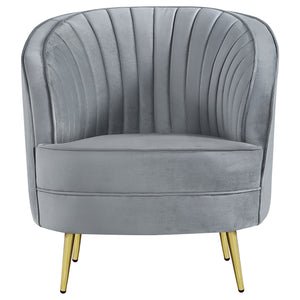 Chair - Sophia Upholstered Chair Grey and Gold